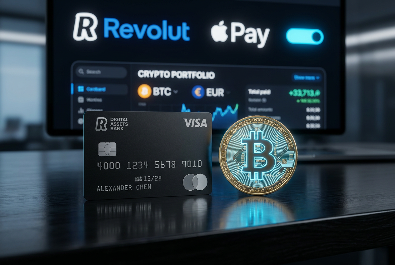 Abstract representation of digital payment methods like crypto and credit cards